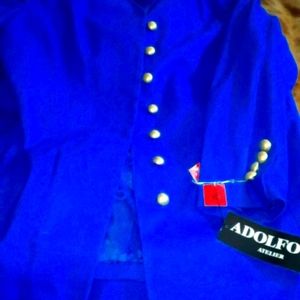 *NWT* Adolfo II royal blue skirt suit sz 18